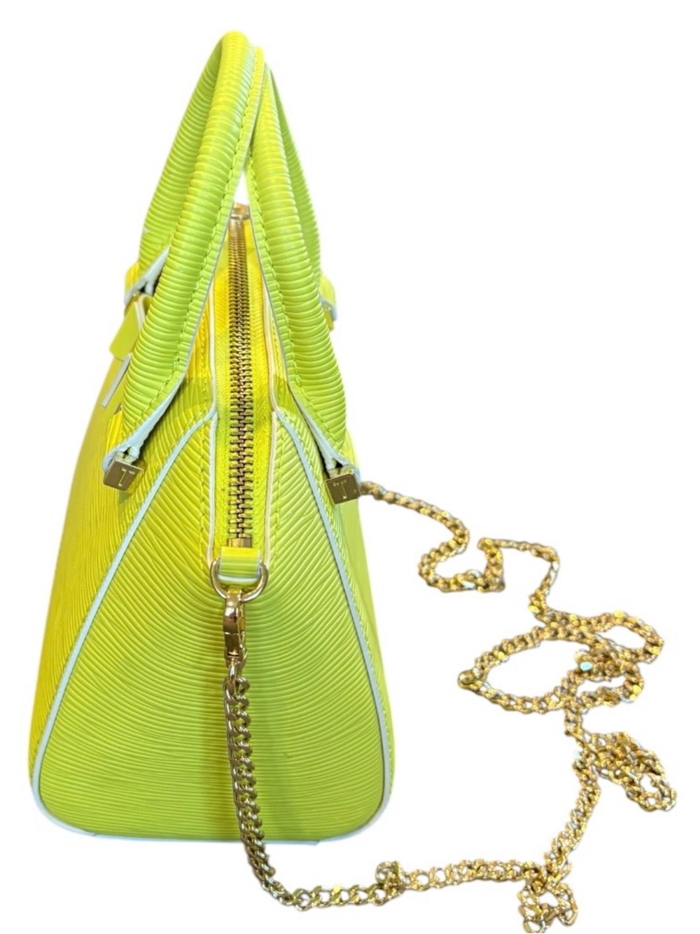 Ted Baker Bow Micro Leather Tote Bag Lime Green Crossbody Satchel - Picture 8 of 13